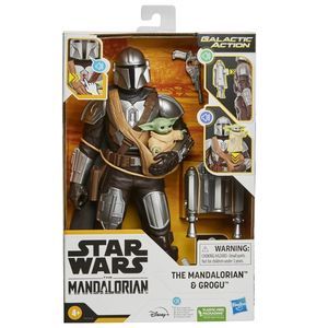 Star Wars Galactic Action The Mandalorian & Grogu Figure 12” Action Figure